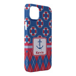 Buoy & Argyle Print iPhone Case - Plastic - iPhone 14 Pro Max (Personalized)