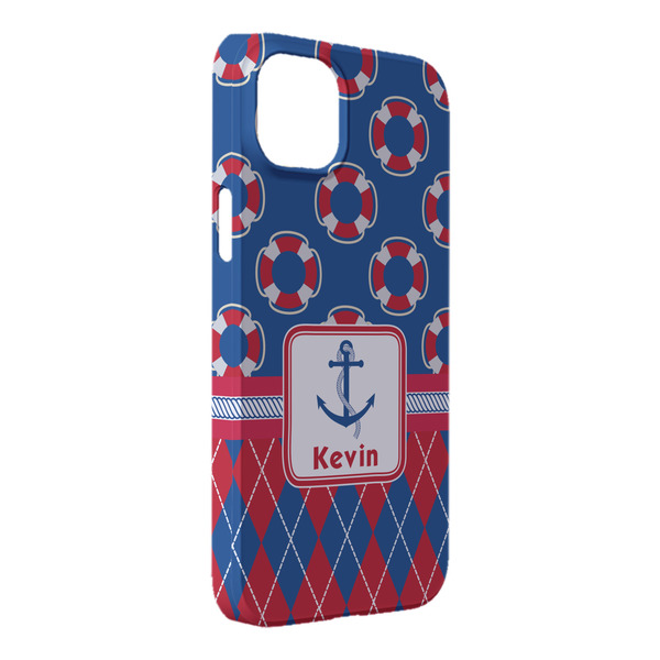 Custom Buoy & Argyle Print iPhone Case - Plastic - iPhone 14 Pro Max (Personalized)