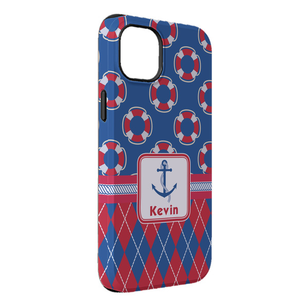 Custom Buoy & Argyle Print iPhone Case - Rubber Lined - iPhone 14 Pro Max (Personalized)