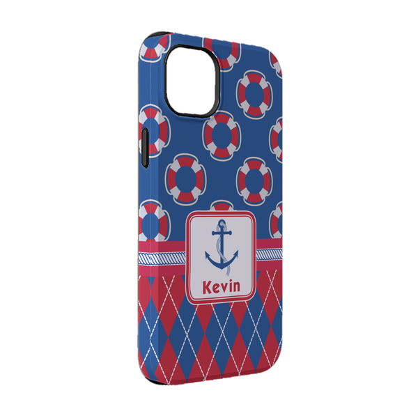 Custom Buoy & Argyle Print iPhone Case - Rubber Lined - iPhone 14 Pro (Personalized)