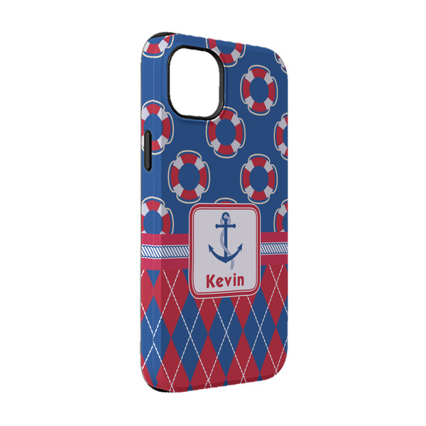 Custom Buoy & Argyle Print iPhone Case - Rubber Lined - iPhone 14 (Personalized)