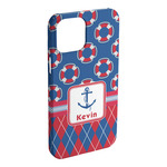 Buoy & Argyle Print iPhone Case - Plastic - iPhone 15 Pro Max (Personalized)