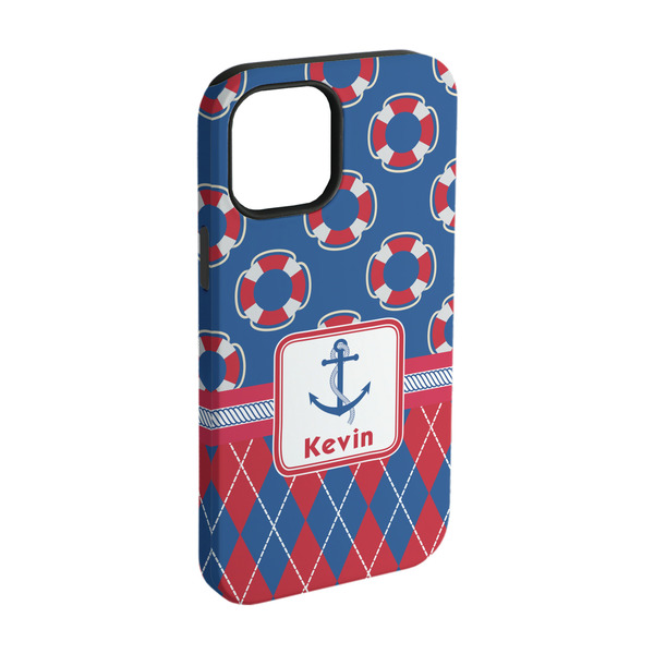 Custom Buoy & Argyle Print iPhone Case - Rubber Lined - iPhone 15 Pro (Personalized)