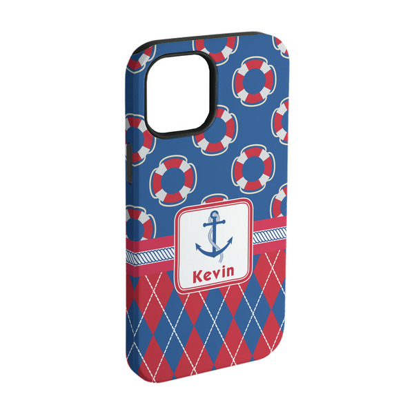 Custom Buoy & Argyle Print iPhone Case - Rubber Lined - iPhone 15 (Personalized)