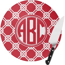 Celtic Knot Round Glass Cutting Board - Small (Personalized)