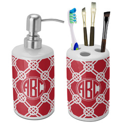 Celtic Knot Ceramic Bathroom Accessories Set (Personalized)