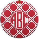 Celtic Knot Round Ceramic Ornament w/ Monogram