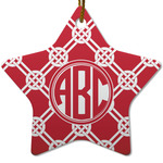 Celtic Knot Star Ceramic Ornament w/ Monogram