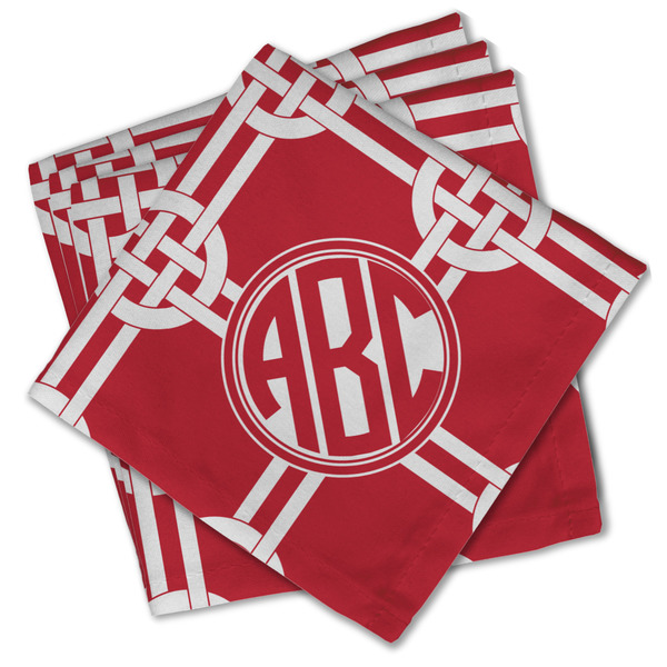 Custom Celtic Knot Cloth Cocktail Napkins - Set of 4 w/ Monogram