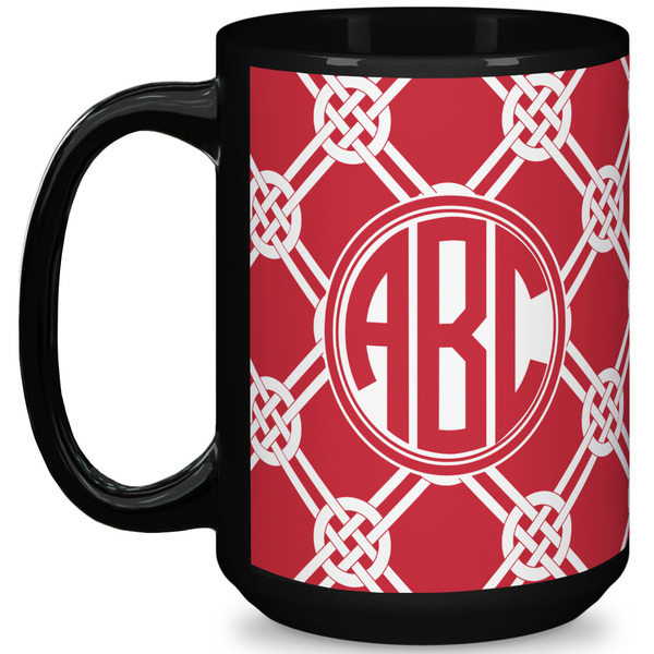 Custom Celtic Knot 15 Oz Coffee Mug - Black (Personalized)