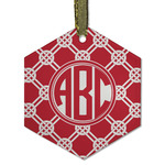 Celtic Knot Flat Glass Ornament - Hexagon w/ Monogram