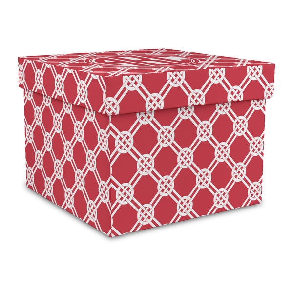 Custom Celtic Knot Gift Box with Lid - Canvas Wrapped - Large (Personalized)