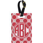 Celtic Knot Plastic Luggage Tag - Rectangular w/ Monogram