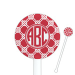 Celtic Knot 5.5" Round Plastic Stir Sticks - White - Double Sided (Personalized)