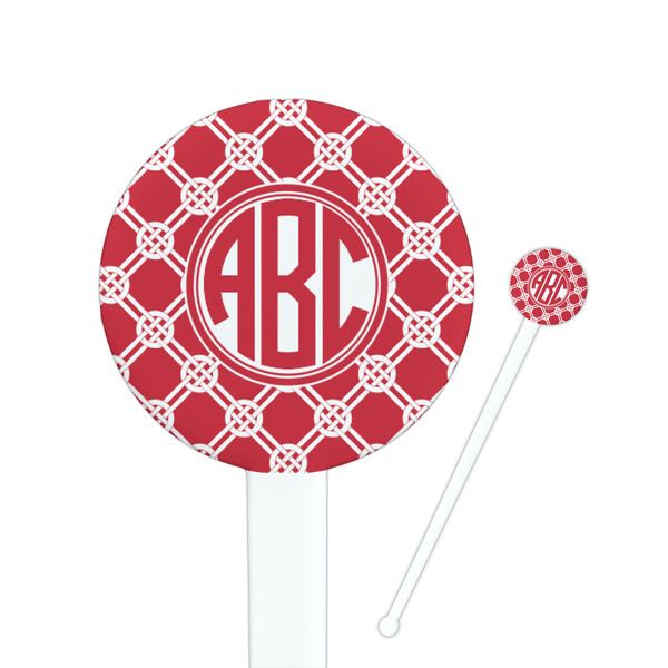 Custom Celtic Knot 7" Round Plastic Stir Sticks - White - Double Sided (Personalized)