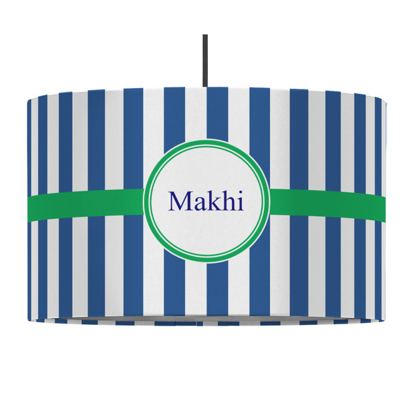 Custom Stripes 12" Drum Pendant Lamp - Fabric (Personalized)