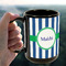 Stripes 15oz. Black Mug - LIFESTYLE