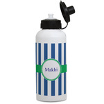 Stripes Water Bottles - Aluminum - 20 oz - White (Personalized)