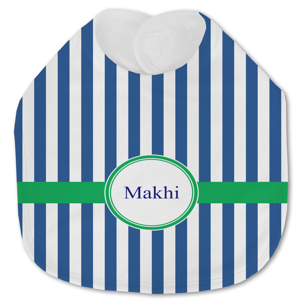 Custom Stripes Jersey Knit Baby Bib w/ Name or Text