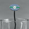 Stripes Black Plastic 7" Stir Stick - Oval - Main