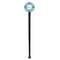 Stripes Black Plastic 7" Stir Stick - Round - Single Stick