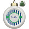 Stripes Ceramic Christmas Ornament - Xmas Tree (Front View)