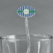 Stripes Clear Plastic 7" Stir Stick - Oval - Main