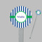 Stripes Clear Plastic 7" Stir Stick - Round - Closeup