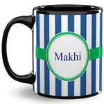 Stripes 11 Oz Coffee Mug - Black (Personalized)