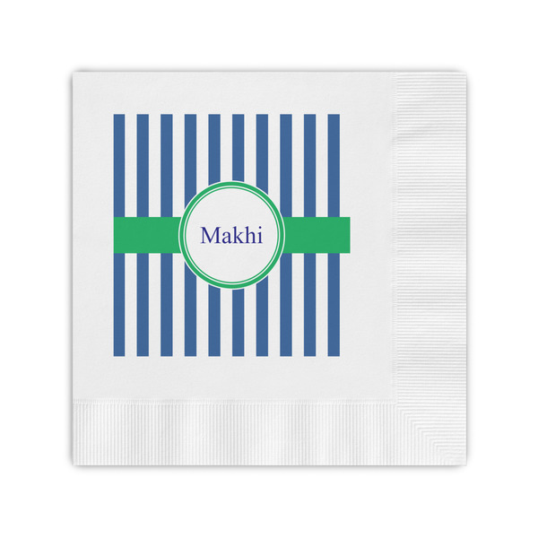 Custom Stripes Coined Cocktail Napkins (Personalized)