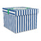 Stripes Gift Boxes with Lid - Canvas Wrapped - Large - Front/Main