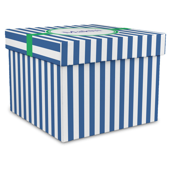 Custom Stripes Gift Box with Lid - Canvas Wrapped - XX-Large (Personalized)