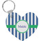 Stripes Heart Keychain (Personalized)