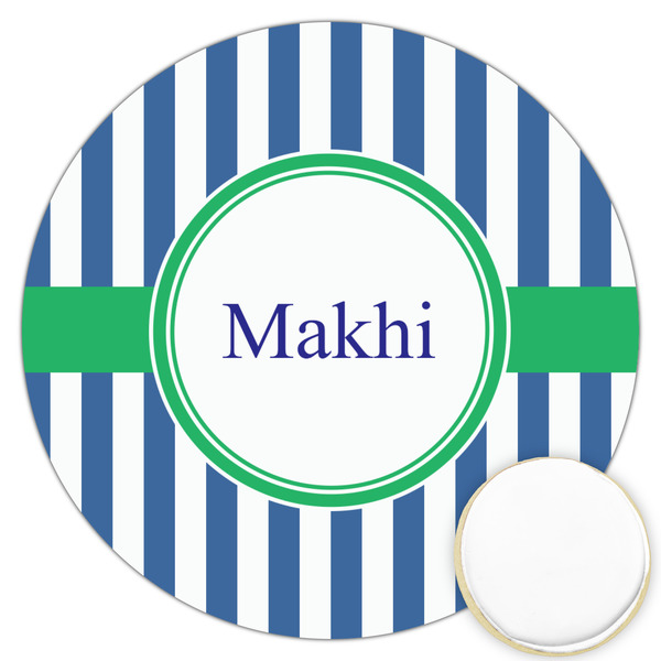 Custom Stripes Printed Cookie Topper - 3.25" (Personalized)