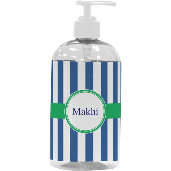 Custom Stripes Plastic Soap / Lotion Dispenser (16 oz - Large - White) (Personalized)