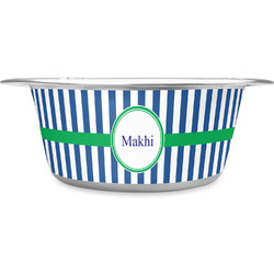 Stripes Stainless Steel Dog Bowl - Large (Personalized)