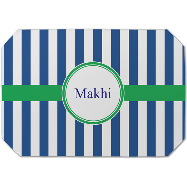 Custom Stripes Dining Table Mat - Octagon (Single-Sided) w/ Name or Text