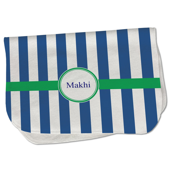 Custom Stripes Burp Cloth - Fleece w/ Name or Text