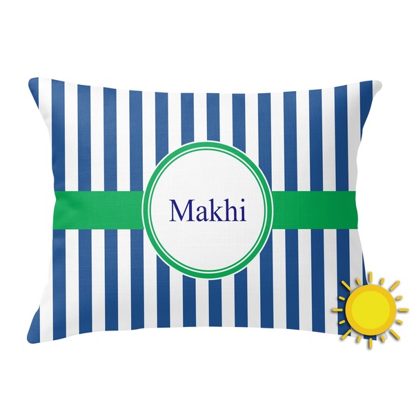 Custom Stripes Outdoor Throw Pillow (Rectangular) (Personalized)