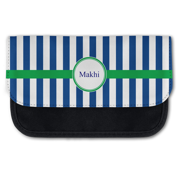 Custom Stripes Canvas Pencil Case w/ Name or Text