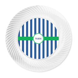 Stripes Plastic Party Dinner Plates - 10" (Personalized)