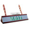 Stripes Red Mahogany Nameplates with Business Card Holder - Angle