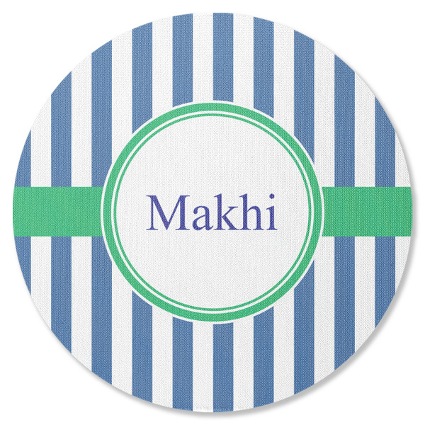 Custom Stripes Round Rubber Backed Coaster (Personalized)