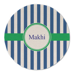 Stripes Round Linen Placemat (Personalized)