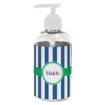 Stripes Plastic Soap / Lotion Dispenser (8 oz - Small - White) (Personalized)