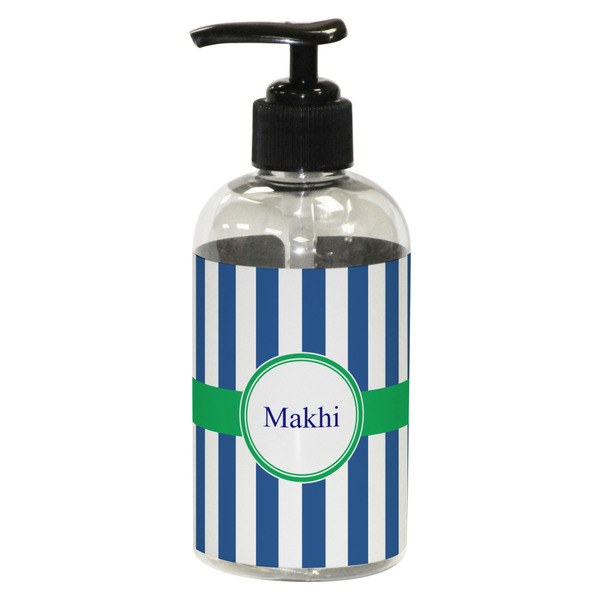 Custom Stripes Plastic Soap / Lotion Dispenser (8 oz - Small - Black) (Personalized)