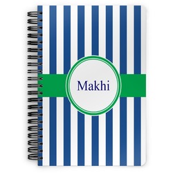 Stripes Spiral Notebook - 7x10 w/ Name or Text