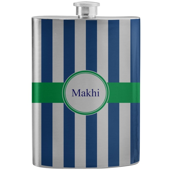 Custom Stripes Stainless Steel Flask (Personalized)