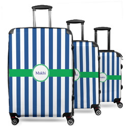 Stripes 3 Piece Luggage Set - 20" Carry On, 24" Medium Checked, 28" Large Checked (Personalized)