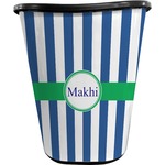 Stripes Waste Basket - Double Sided (Black) (Personalized)